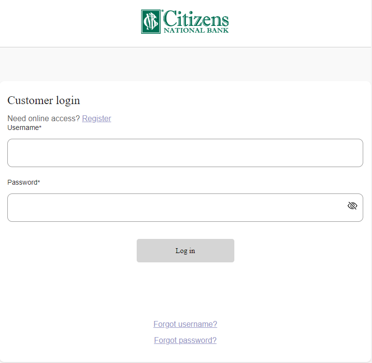credit card online access screen
